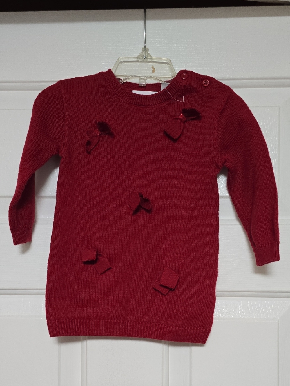 Red Knit Sweater with Bow Accents Size 3-6M